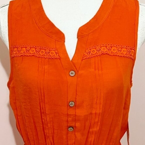 Naif Orange Sleeveless Dress Boho Style - Picture 2 of 7